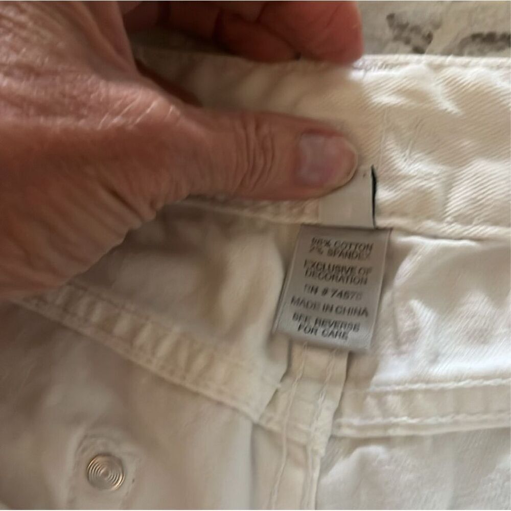 CACHE | white denim straight leg jeans 4 - Picture 6 of 7